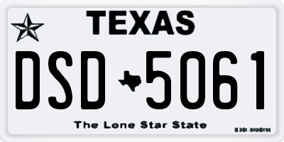 TX license plate DSD5061