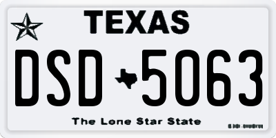 TX license plate DSD5063