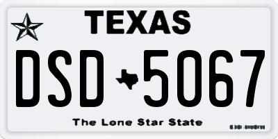 TX license plate DSD5067