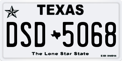 TX license plate DSD5068
