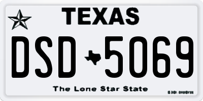 TX license plate DSD5069