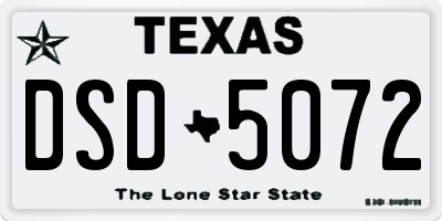 TX license plate DSD5072