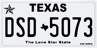 TX license plate DSD5073
