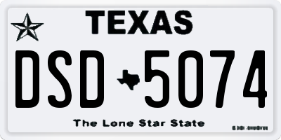 TX license plate DSD5074