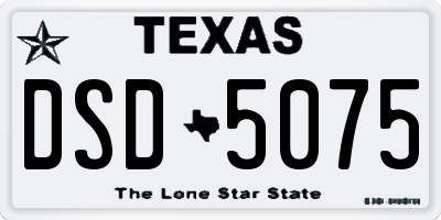 TX license plate DSD5075