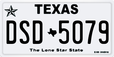 TX license plate DSD5079