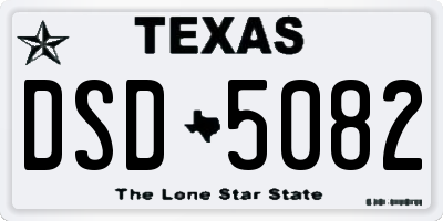 TX license plate DSD5082