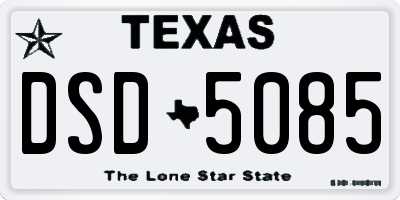 TX license plate DSD5085