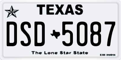 TX license plate DSD5087