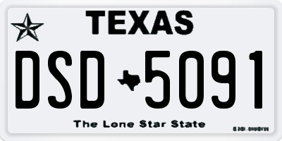 TX license plate DSD5091