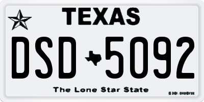 TX license plate DSD5092