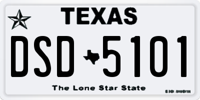 TX license plate DSD5101