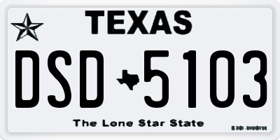 TX license plate DSD5103
