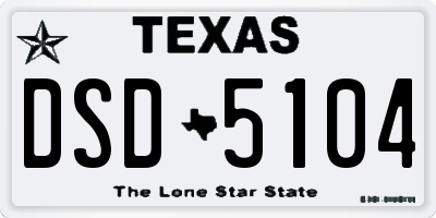 TX license plate DSD5104