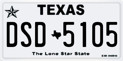 TX license plate DSD5105