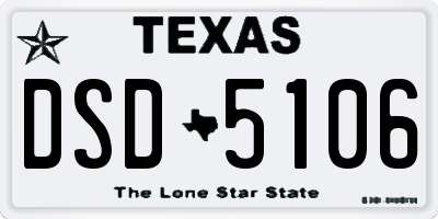 TX license plate DSD5106