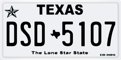 TX license plate DSD5107