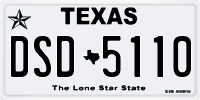 TX license plate DSD5110