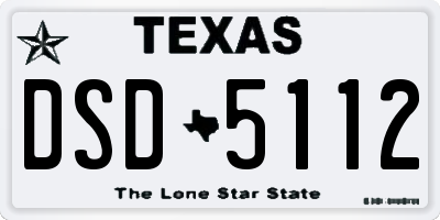 TX license plate DSD5112