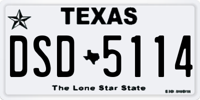 TX license plate DSD5114