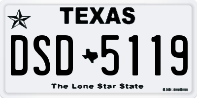 TX license plate DSD5119