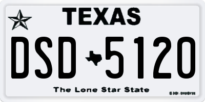 TX license plate DSD5120