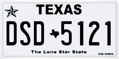 TX license plate DSD5121