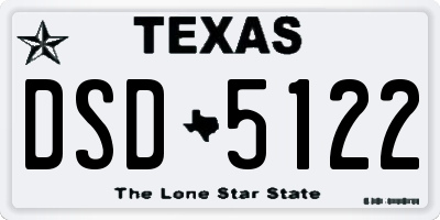 TX license plate DSD5122