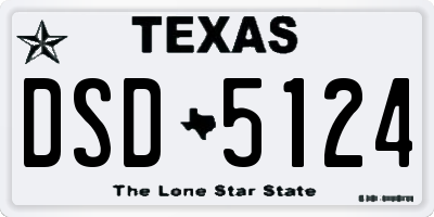 TX license plate DSD5124