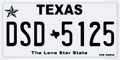 TX license plate DSD5125