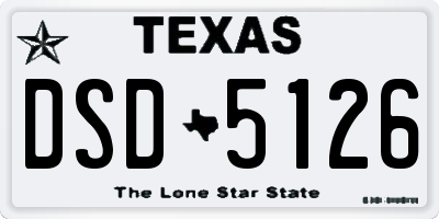 TX license plate DSD5126