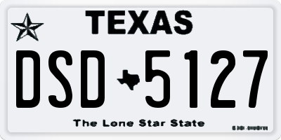 TX license plate DSD5127