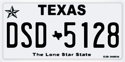 TX license plate DSD5128