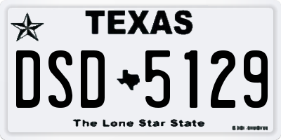 TX license plate DSD5129