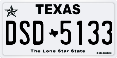 TX license plate DSD5133