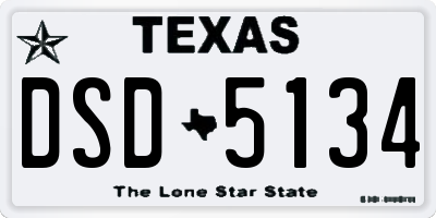 TX license plate DSD5134