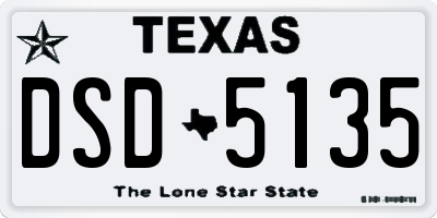 TX license plate DSD5135