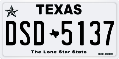 TX license plate DSD5137