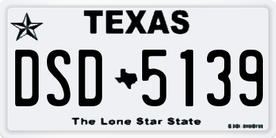 TX license plate DSD5139