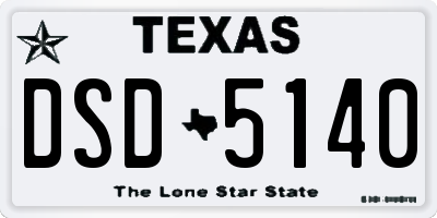 TX license plate DSD5140