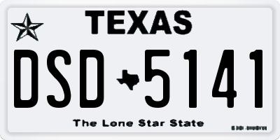 TX license plate DSD5141