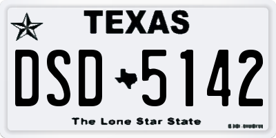 TX license plate DSD5142