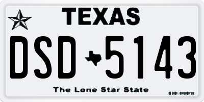 TX license plate DSD5143