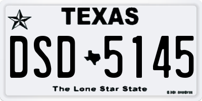 TX license plate DSD5145