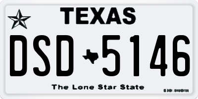 TX license plate DSD5146