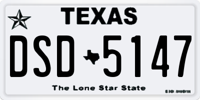 TX license plate DSD5147