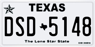 TX license plate DSD5148