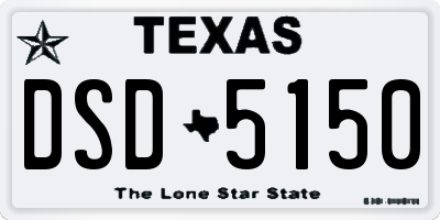 TX license plate DSD5150
