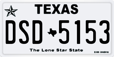TX license plate DSD5153