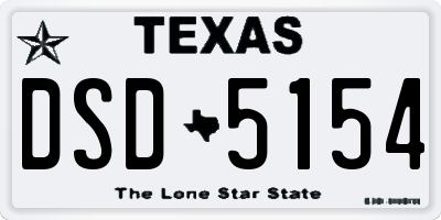 TX license plate DSD5154